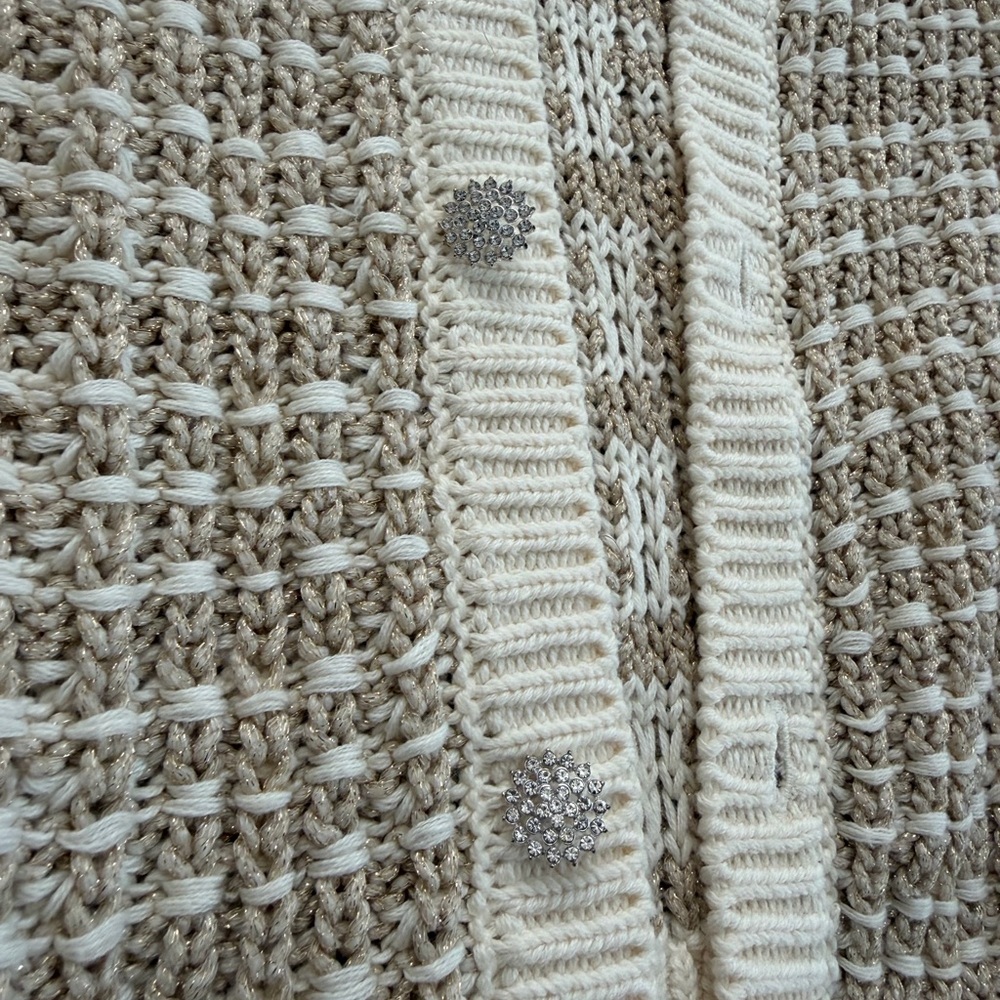Express Cream Textured Open Cardigan - Picture 5 of 10